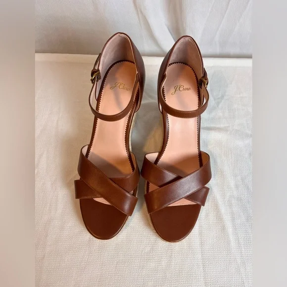J. Crew womens leather espadrille wedge sandal - Picture 2 of 9